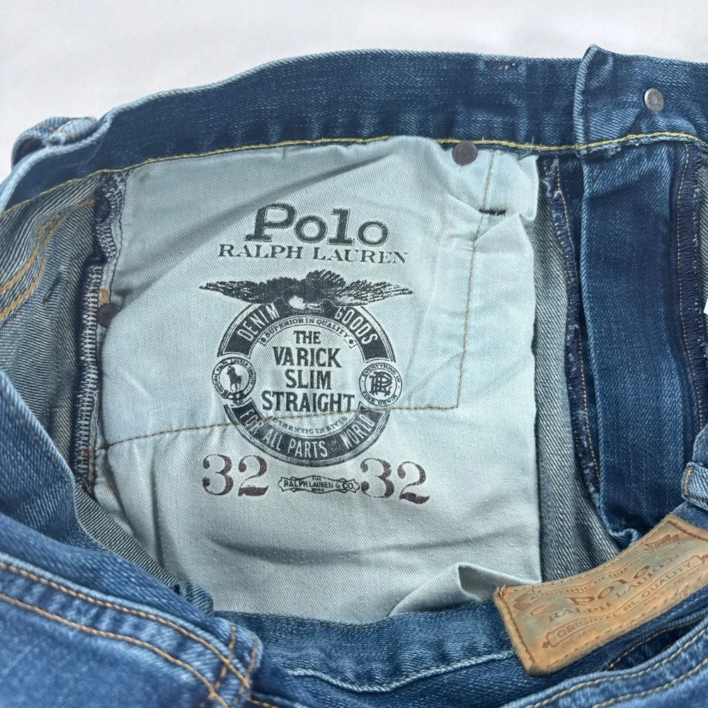 Polo Ralph Lauren Mens Jeans 32x32 Blue Varick Slim Straight Stretch Denim